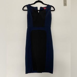 Like new navy blue and black fitted dress with belt hoops